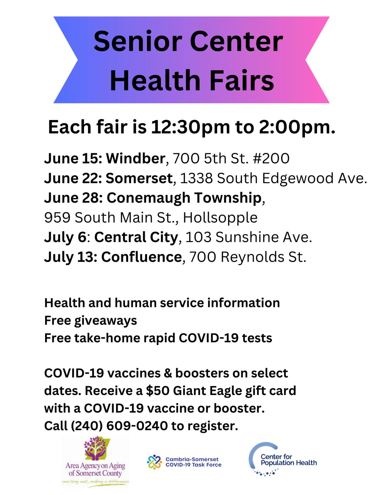 Windber Area Senior Center Health Fair