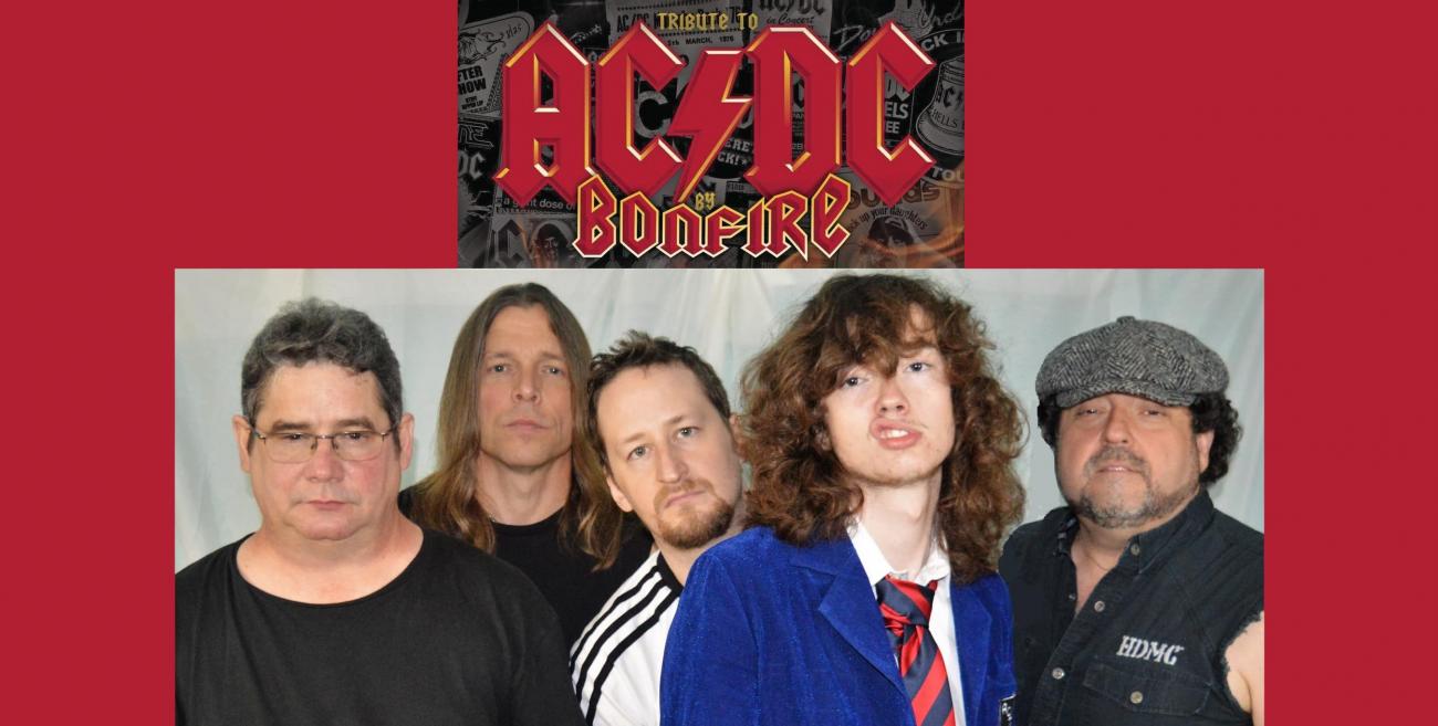 T-shirt Uomo AC/DC Bonfire - Maglietta In Cotone Morbido, Nera, Licenza Ufficiale Rock Off