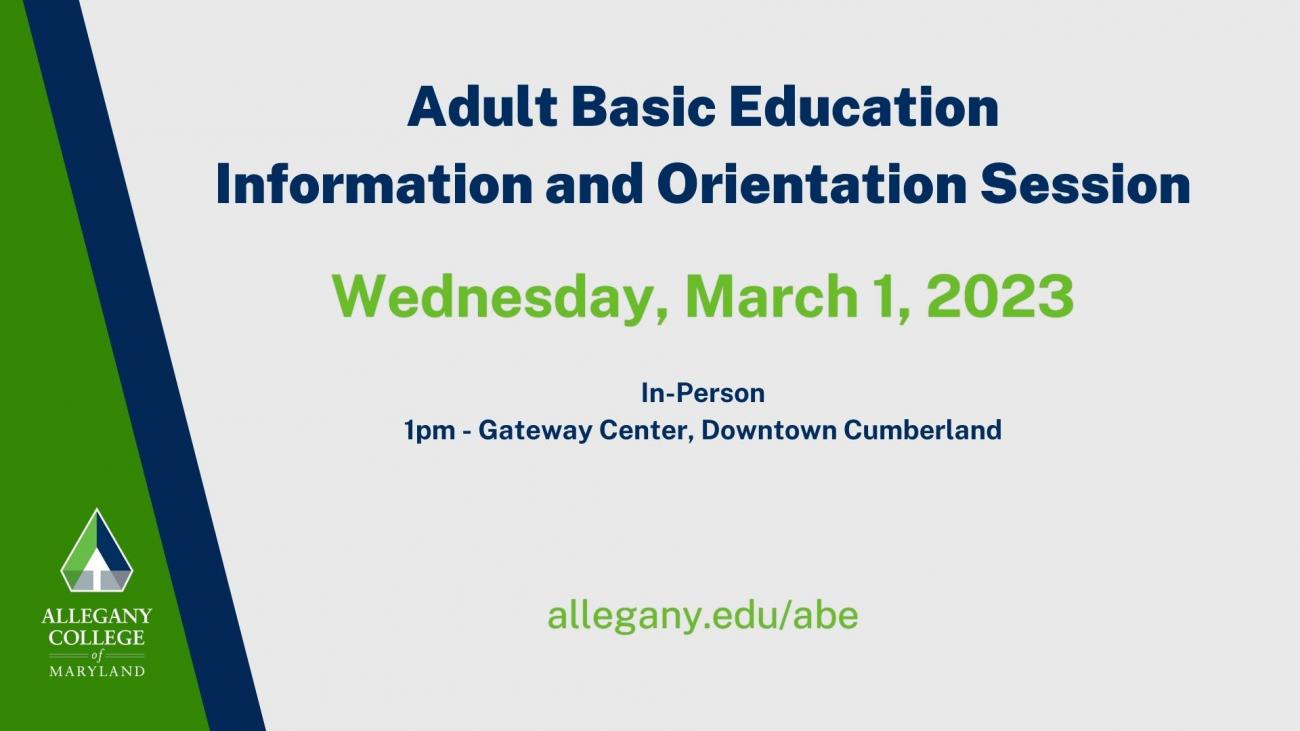 ACM Adult Basic Education - Information and Orientation Session