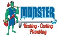 Monster Heating Cooling Plumbing Logo