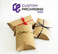 Kraft Pillow Boxes Logo