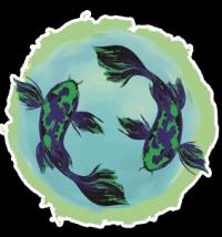 Blue Koi Hauling and Junk Removal Logo
