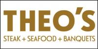 Theo's Steak + Seafood + Banquets Logo