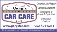 Gary's First Class Car Care logo
